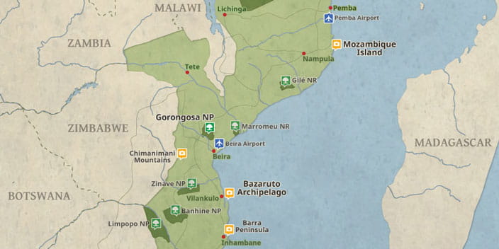 Map of Mozambique
